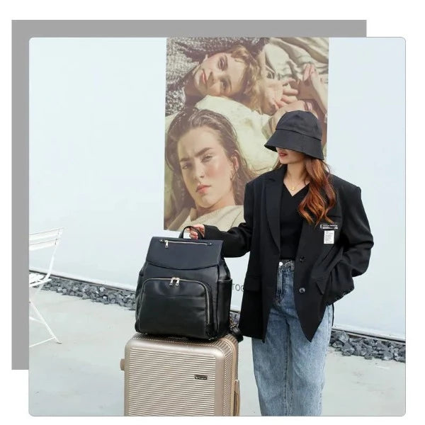 Sac à Langer Cuir Noir Femme