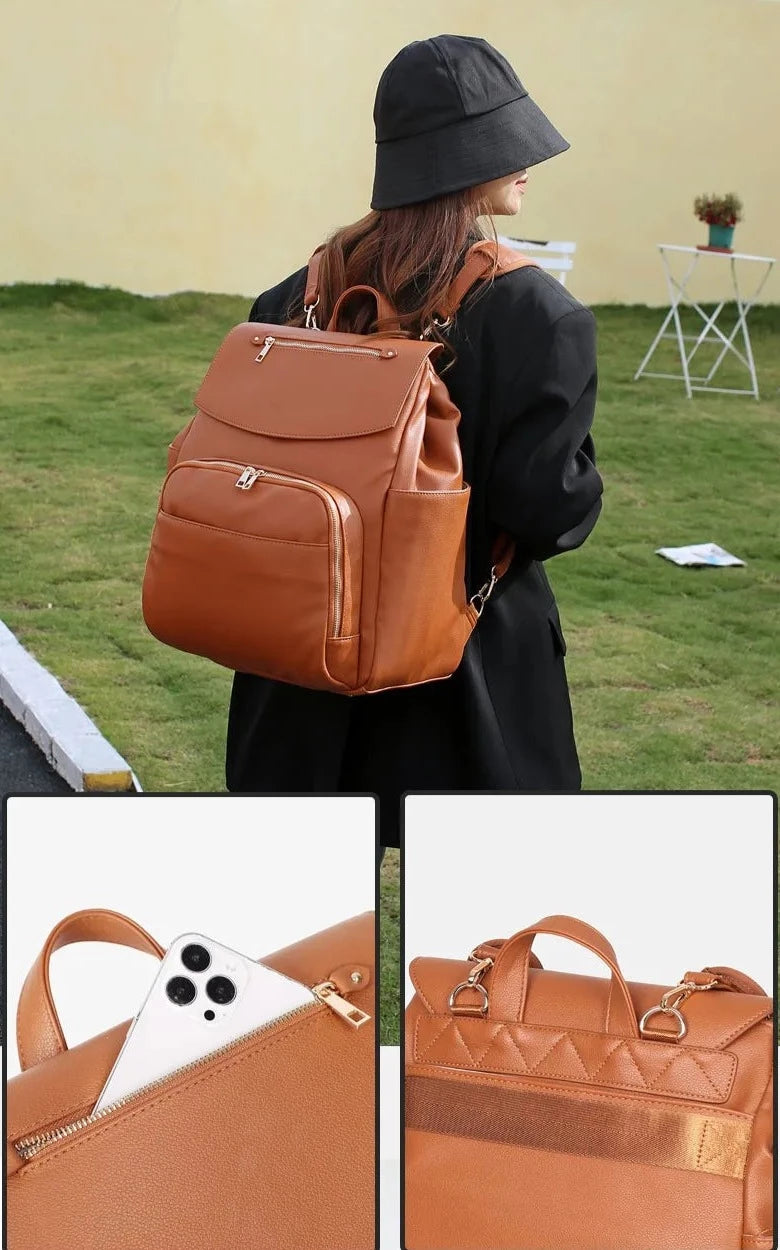 Sac à Dos à Langer Cuir Imperméable